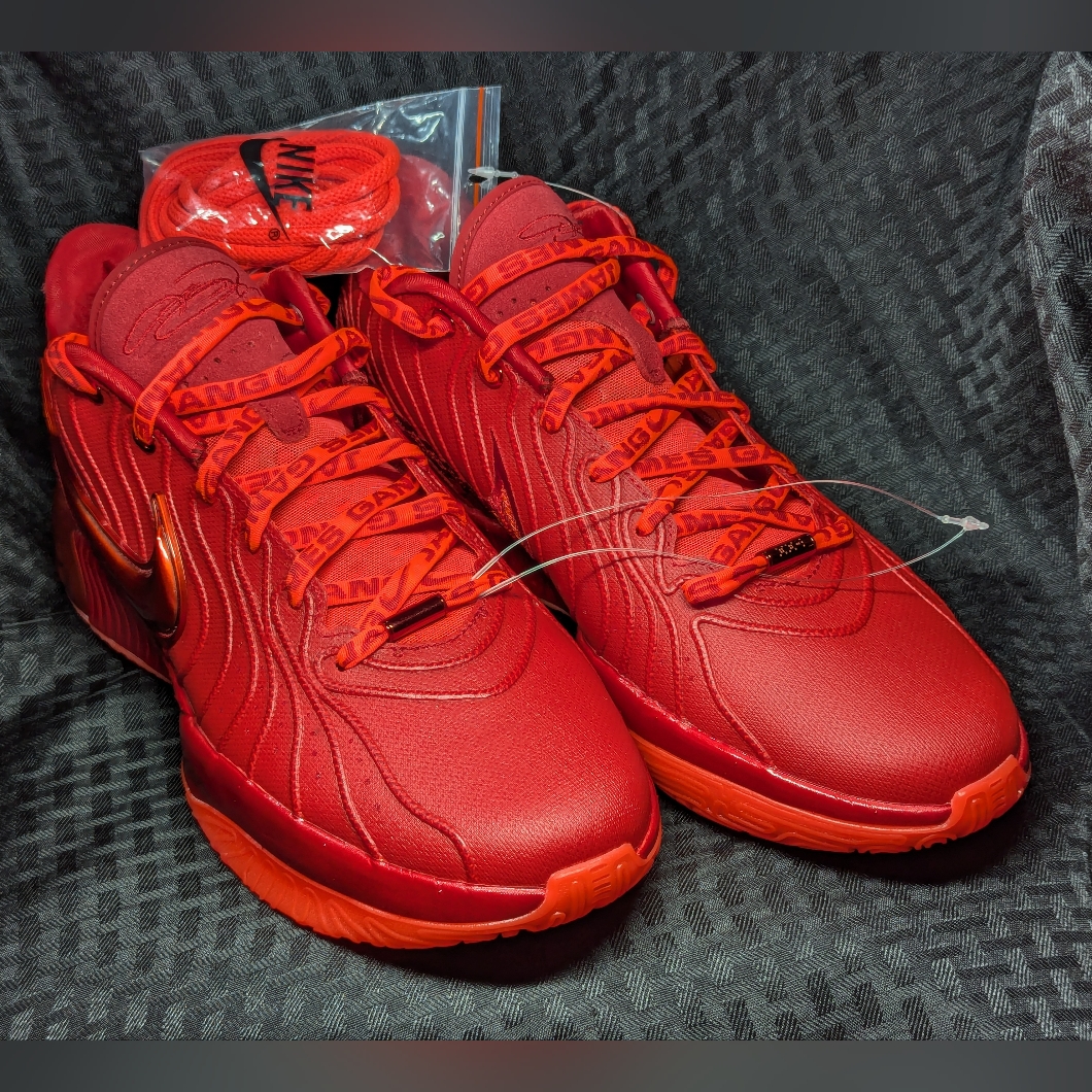 Bright Crimson/Gym Red Nike Lebron 21' James Gang Sneakers.